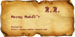 Mezey Makár névjegykártya